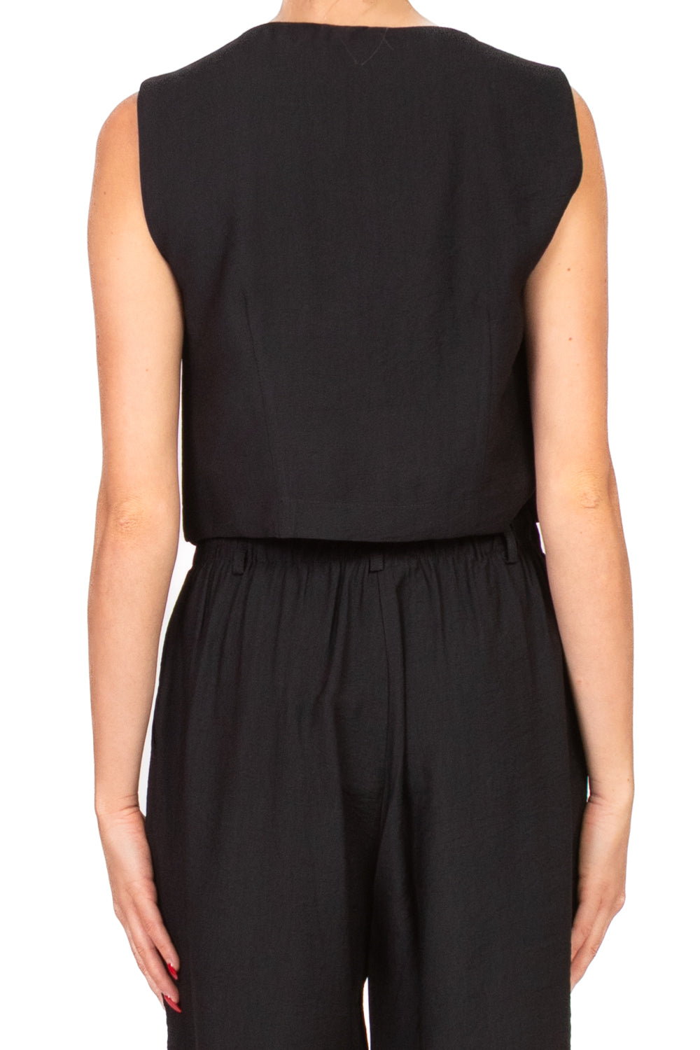 Vicolo - Gilet crop con bottone oro Art. TD3202