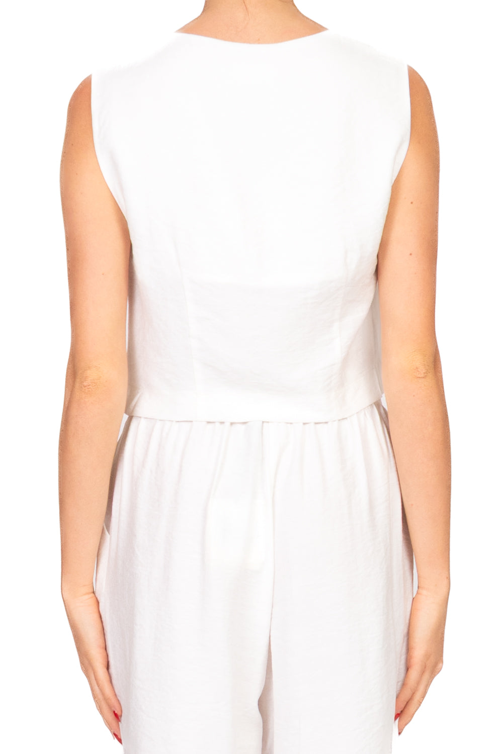 Vicolo - Gilet crop con bottone oro Art. TD3202