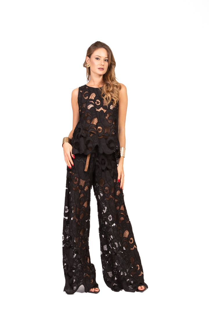 Tensione In - Pantalone macramè con cintura Art. S25PA27
