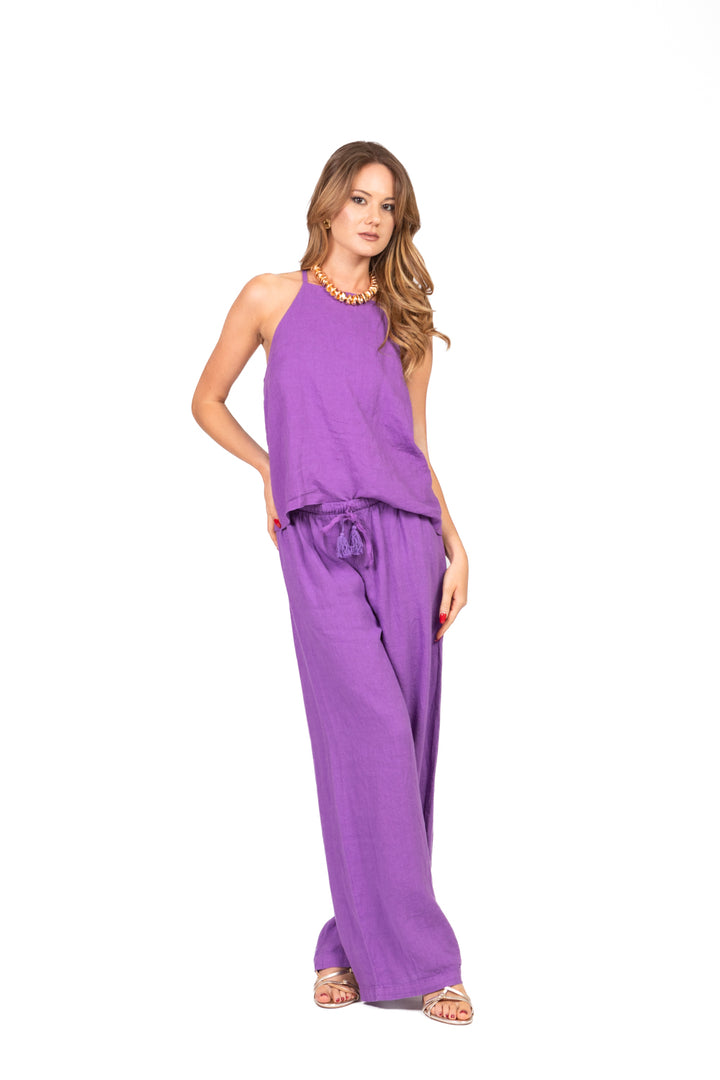 Tensione In - Pantalone in lino con coulisse Art. S25PI61