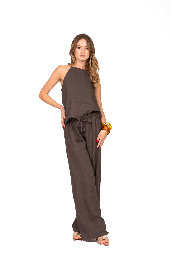 Tensione In - Pantalone in lino con coulisse Art. S25PI61