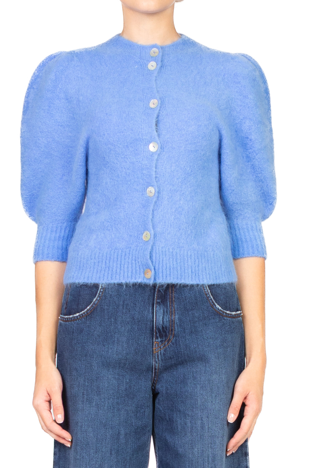 Kontatto - Cardigan in mohair manica palloncino Art. 3M0873C