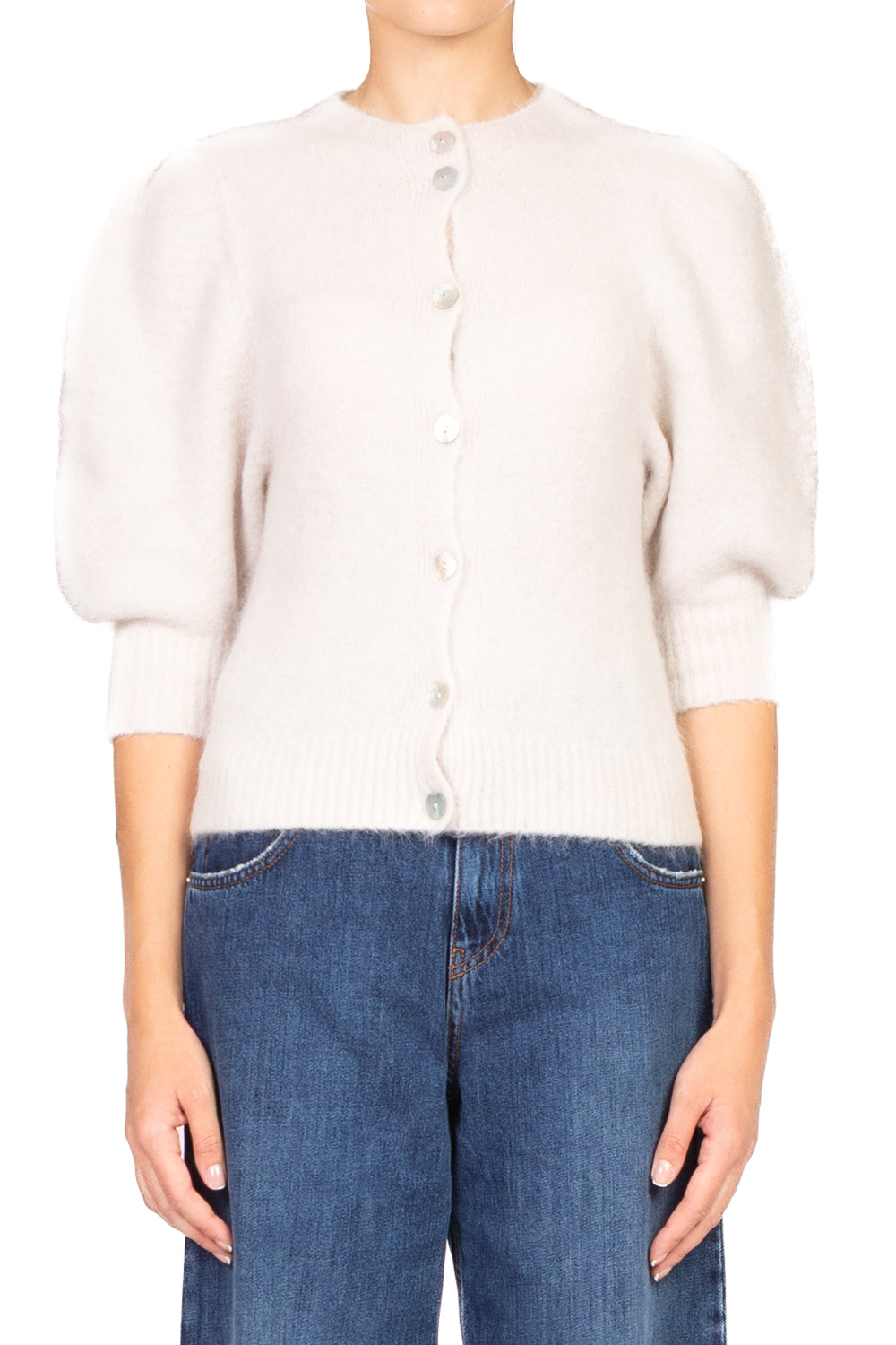 Kontatto - Cardigan in mohair manica palloncino Art. 3M0873C