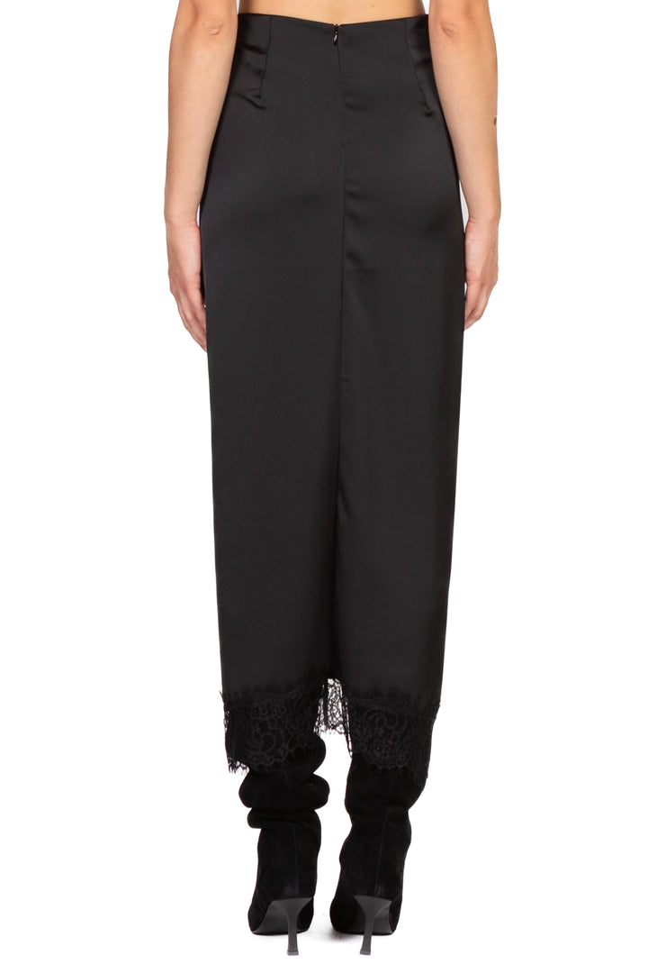 Tensione In - Gonna in raso orlo in pizzo Art. FW250028