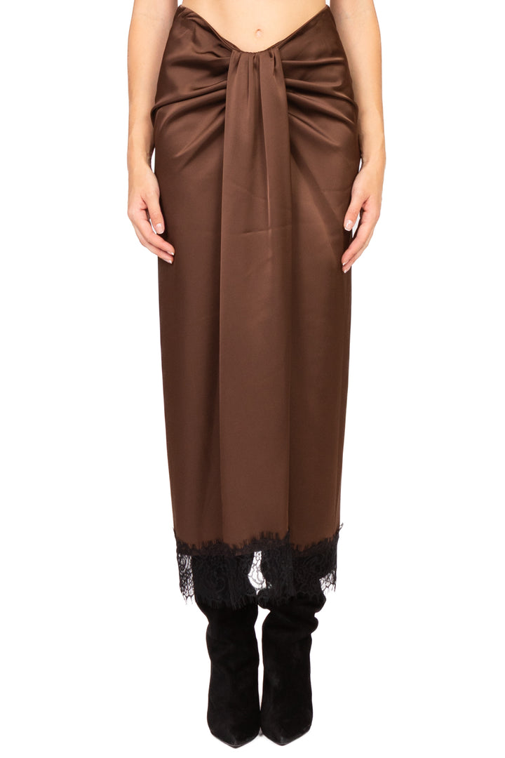 Tensione In - Gonna in raso orlo in pizzo Art. FW250028
