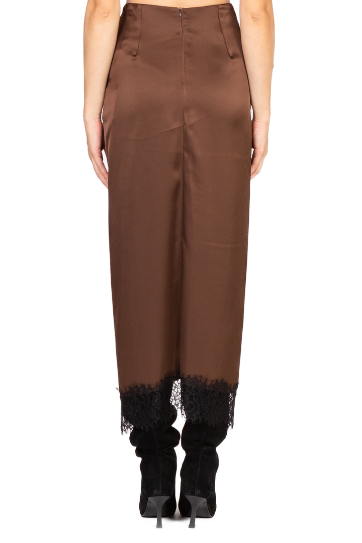 Tensione In - Gonna in raso orlo in pizzo Art. FW250028