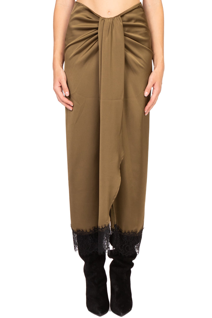 Tensione In - Gonna in raso orlo in pizzo Art. FW250028