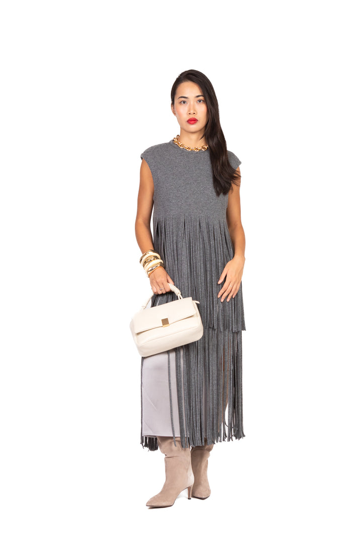 Tensione In - Gonna in maglia con frange Art. W25G084