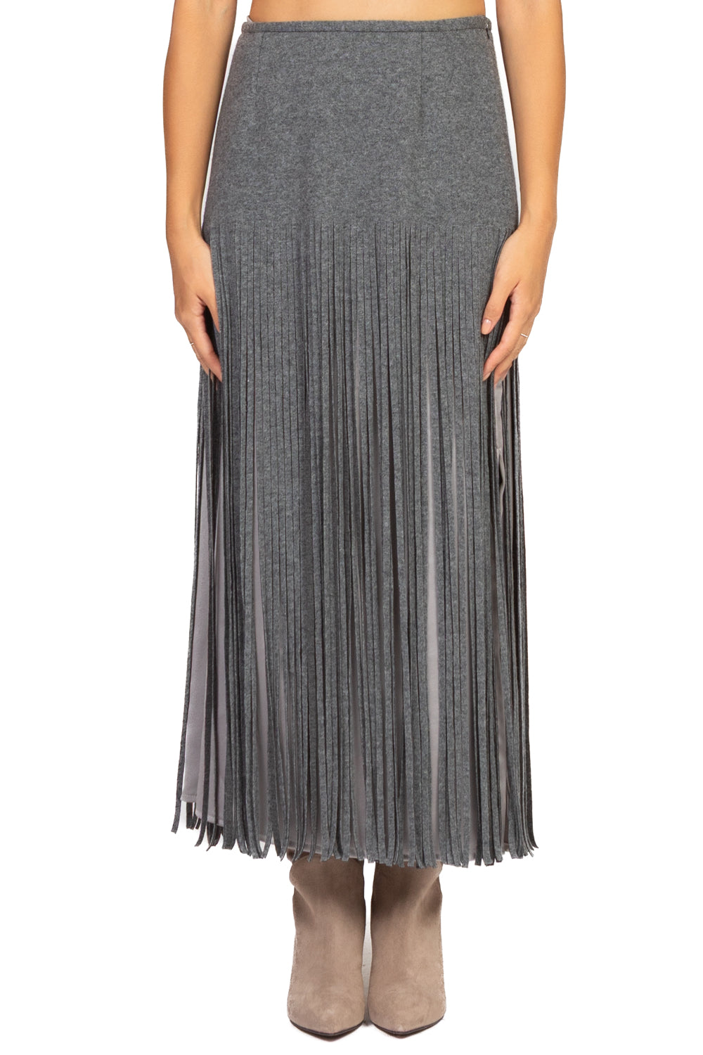 Tensione In - Gonna in maglia con frange Art. W25G084