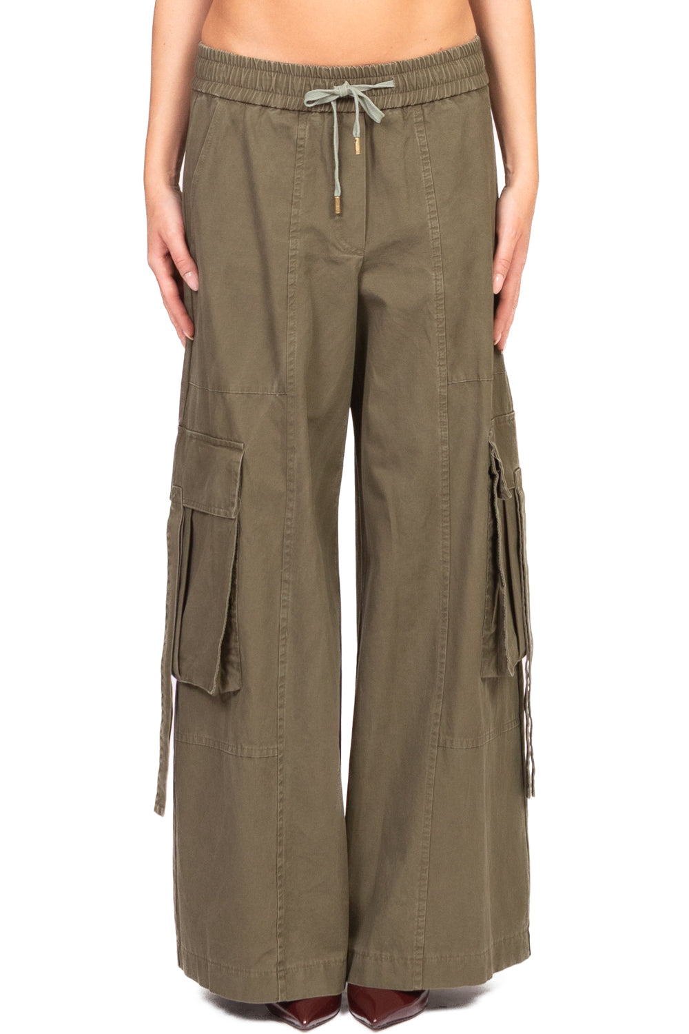 Tensione In - Pantalone palazzo cargo con coulisse Art. HM345