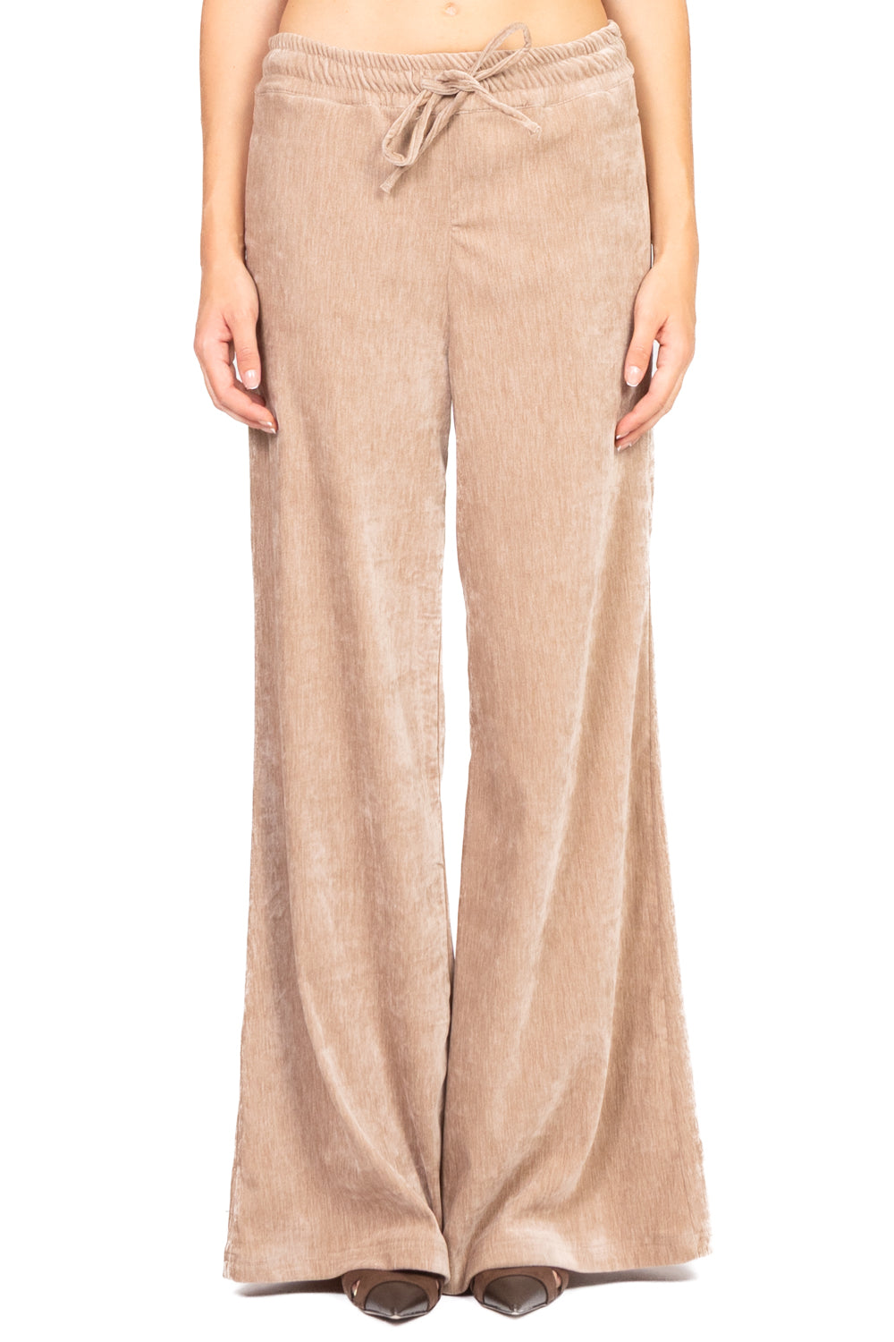 Dixie - Pantalone palazzo in ciniglia con coulisse Art. PDSFYFC