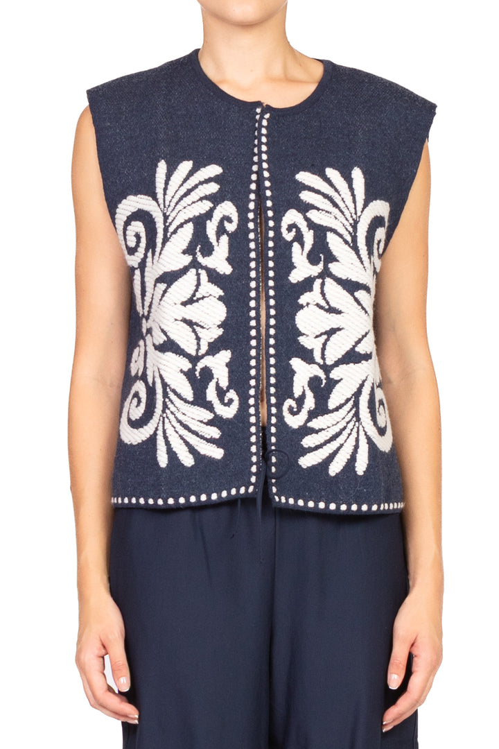 Tensione In - Gilet aperto ricamato Art. W5HMG35A400
