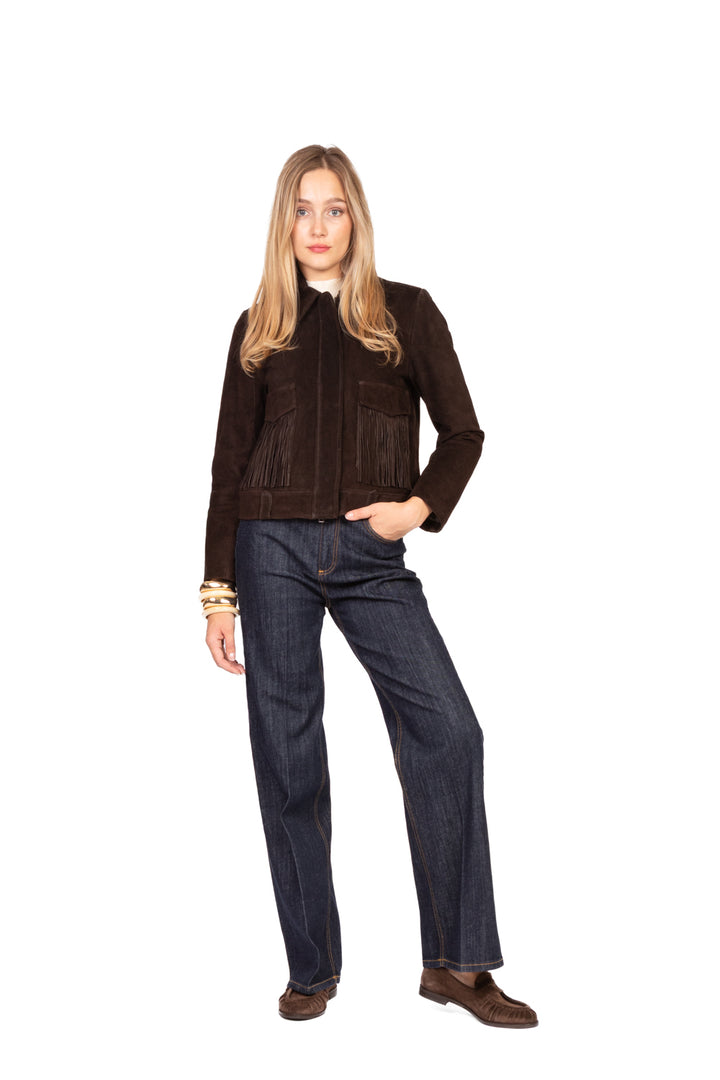 Vicolo - Giacca in crosta con frange Art. TF0328