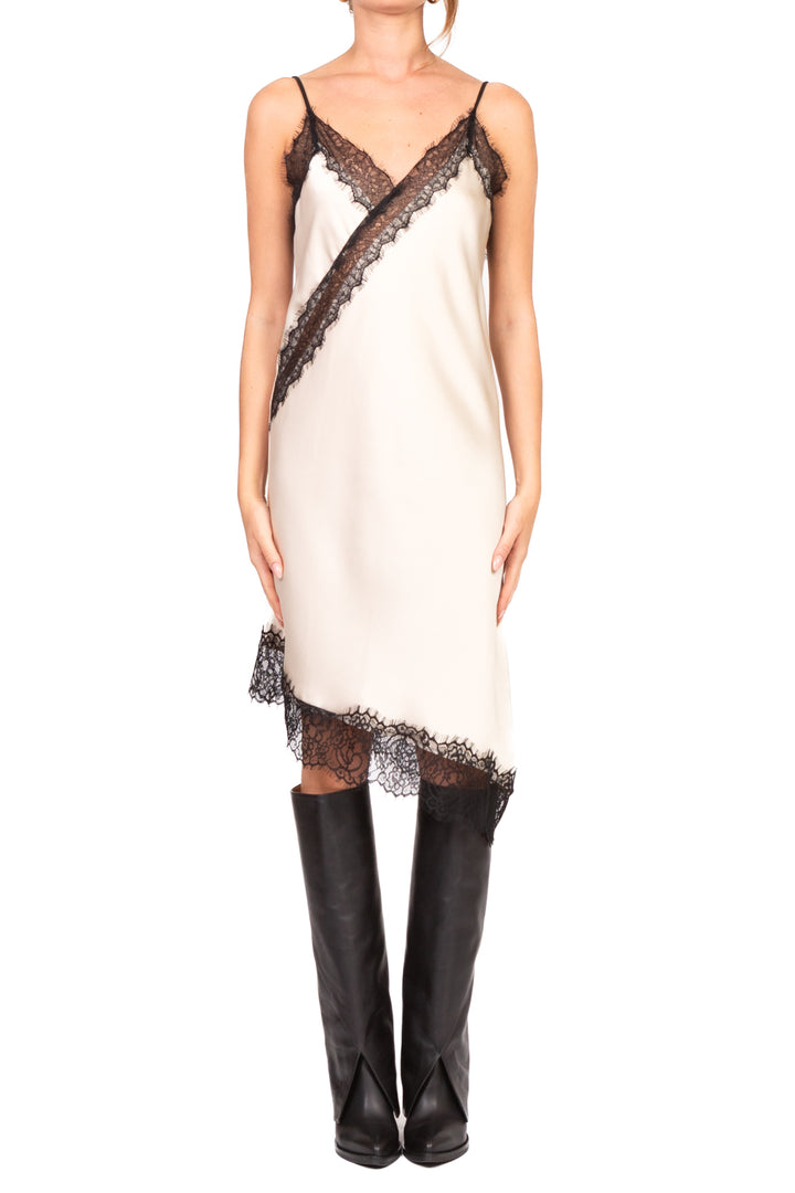 Tensione In - Abito asimmetrico intarsi pizzo Art. FW250029