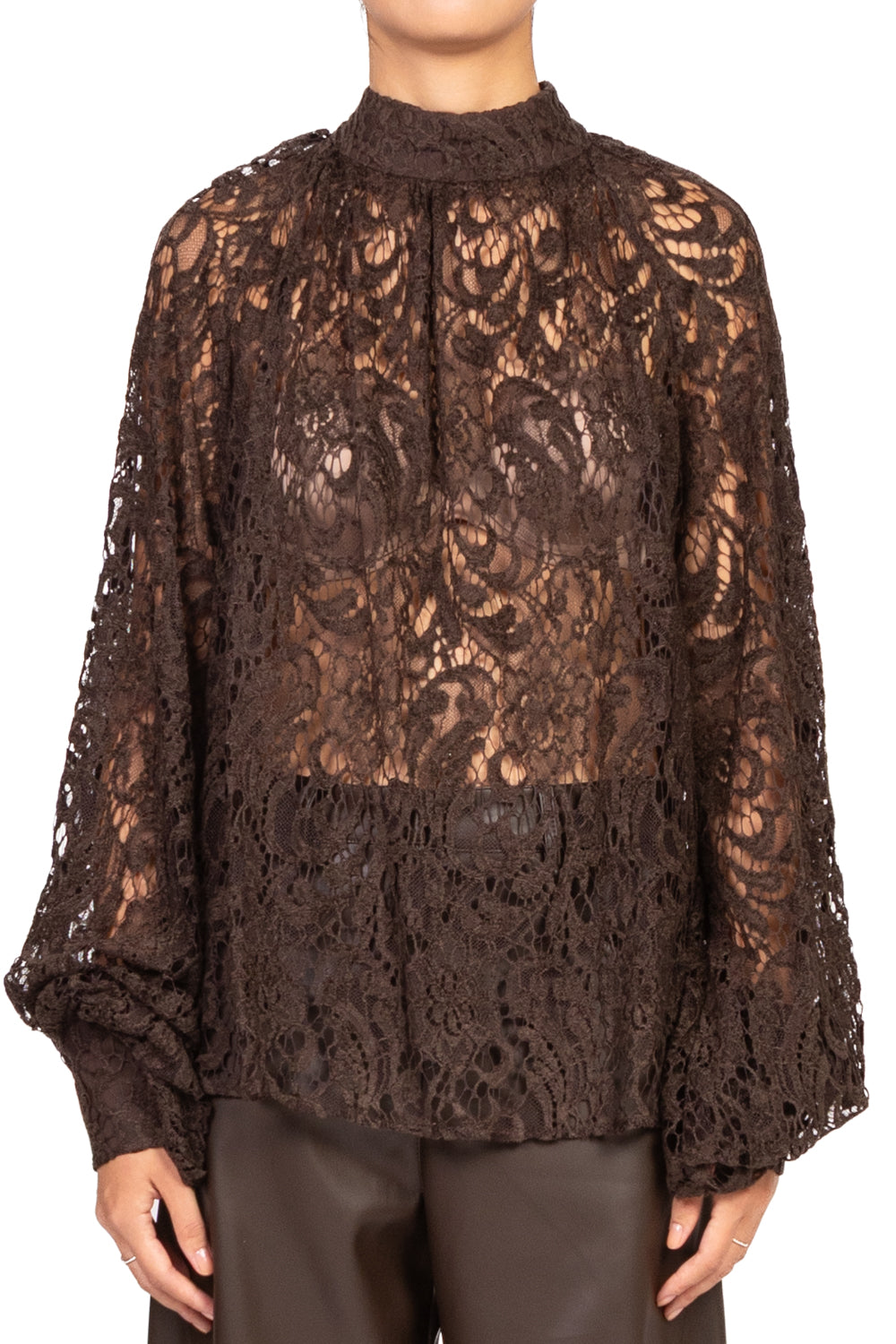 Tensione In - Blusa pizzo manica palloncino Art. 26C629