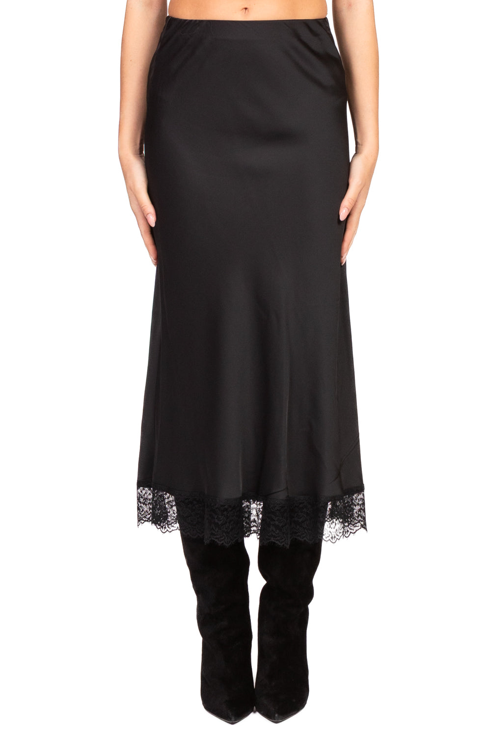 Vicolo - Gonna satin intarsi pizzo Art. TF0310