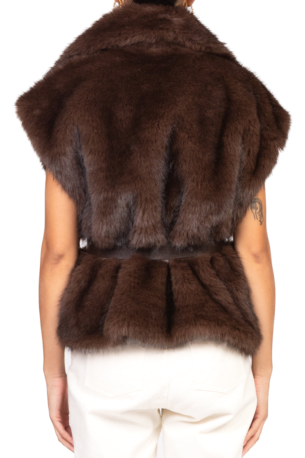 Vicolo - Gilet pelliccia con cintura Art. TF0711