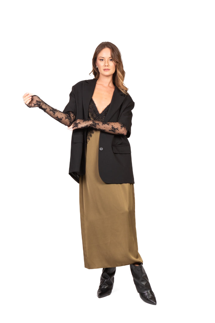 Tensione In - Abito satin con pizzo Art. FW250032