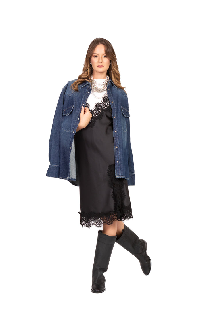 Tensione In - Abito midi profili in pizzo Art. 37581