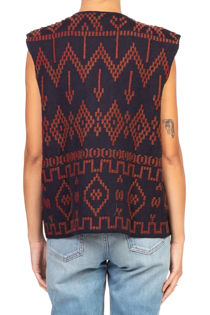 Tensione In - Gilet aperto ricamo etnico Art. W5HMG60A400