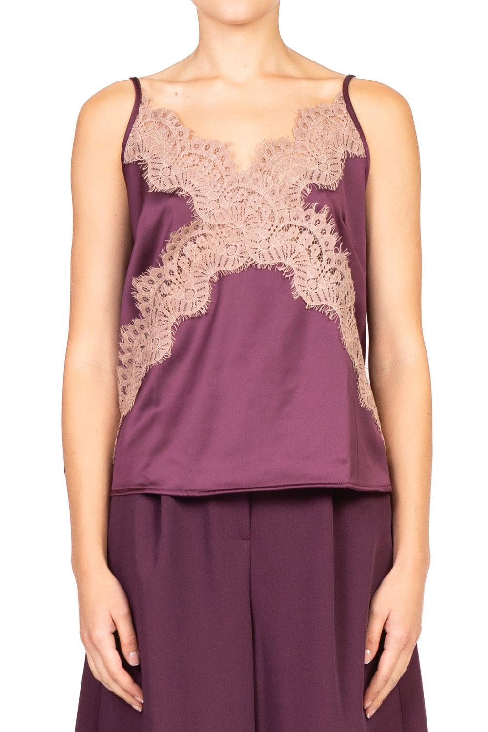 Tensione In - Top raso con pizzo Art. W25T334