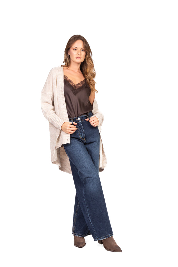 Vicolo - Top in satin profili pizzo Art. TF0192