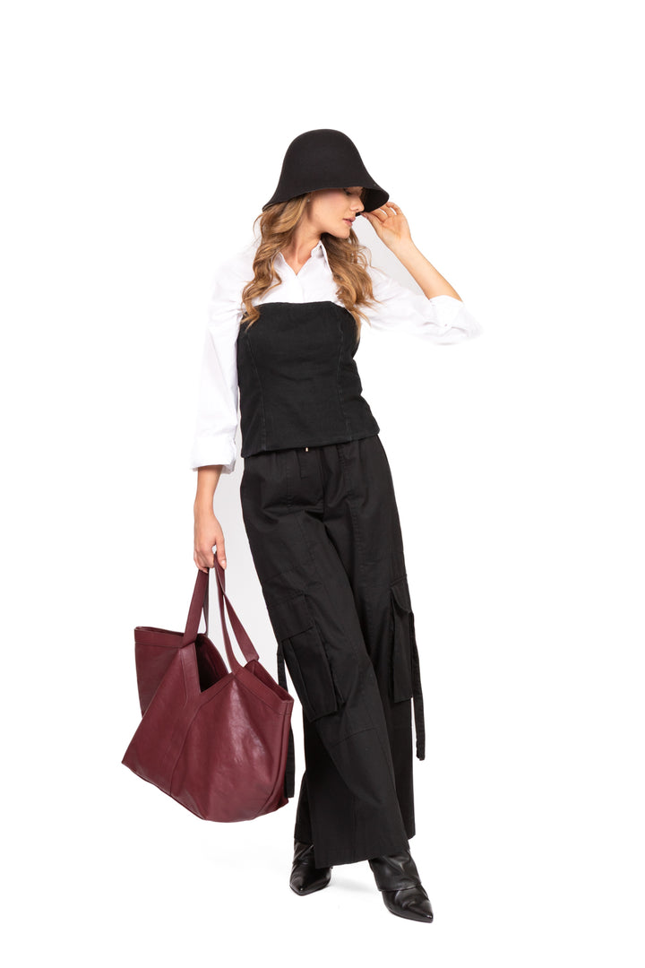 Tensione In - Pantalone palazzo cargo con coulisse Art. HM345