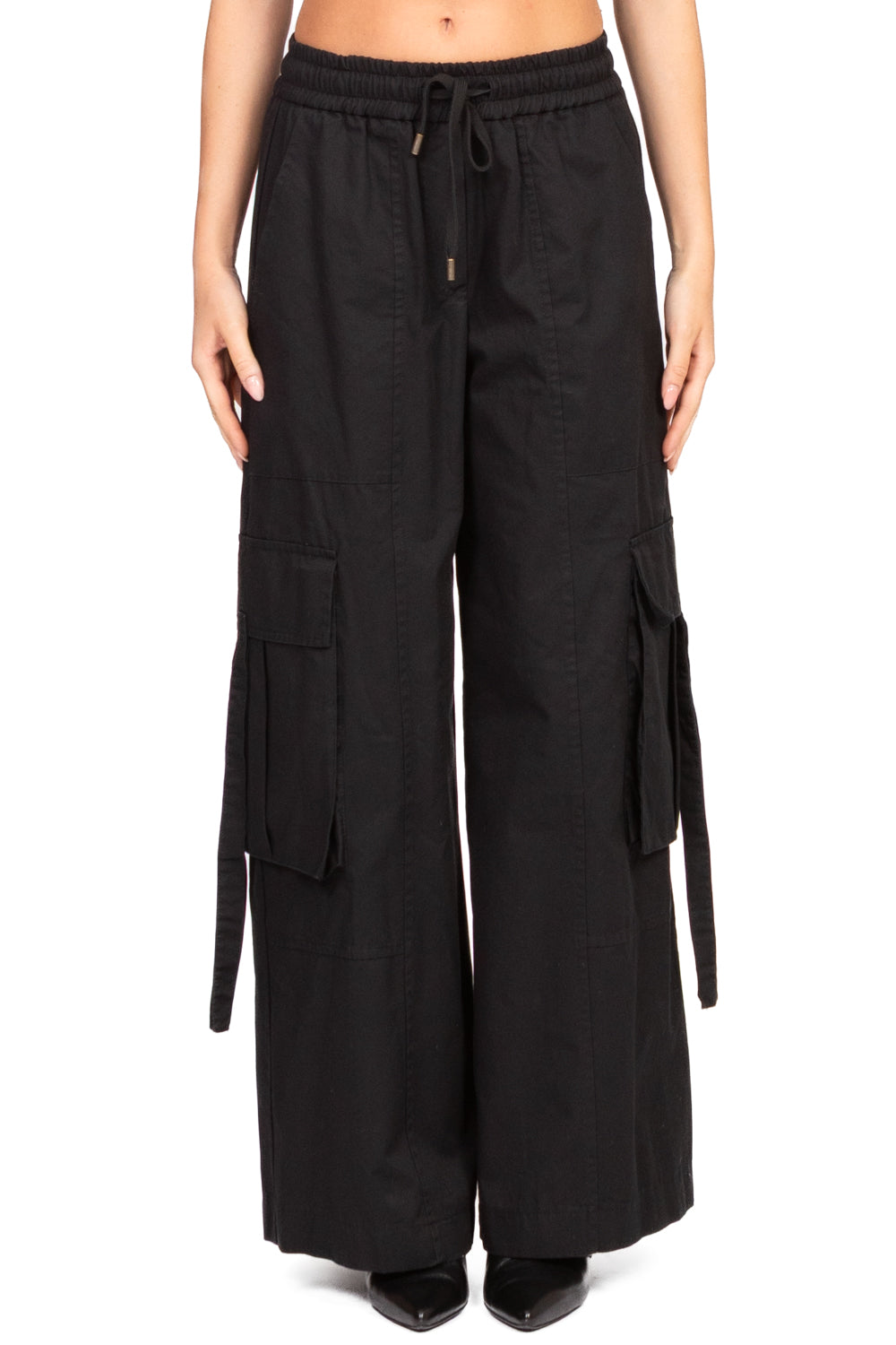 Tensione In - Pantalone palazzo cargo con coulisse Art. HM345