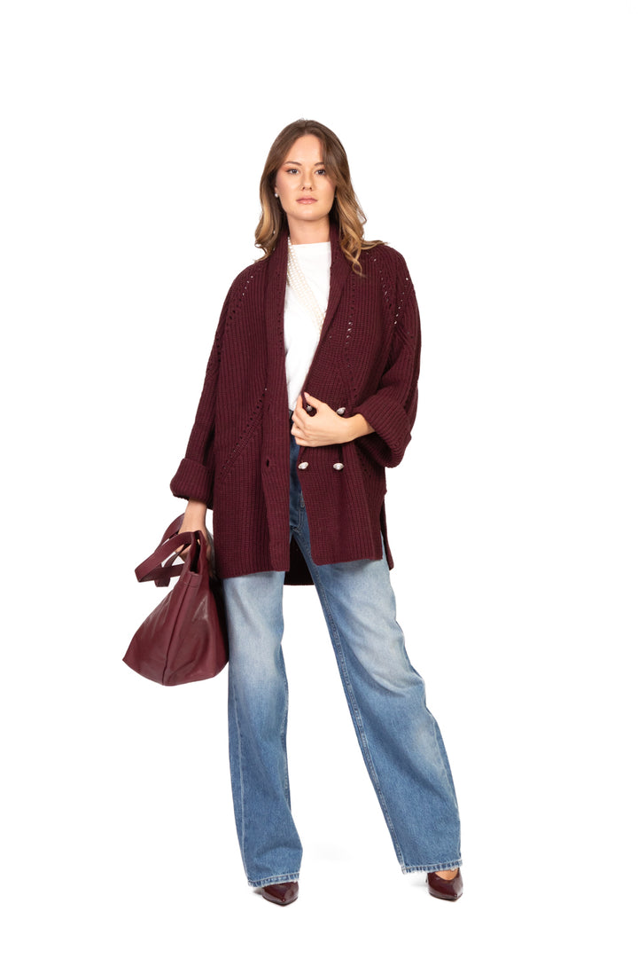 Vicolo - Cardigan doppio petto bottoni gioiello Art. 55117F