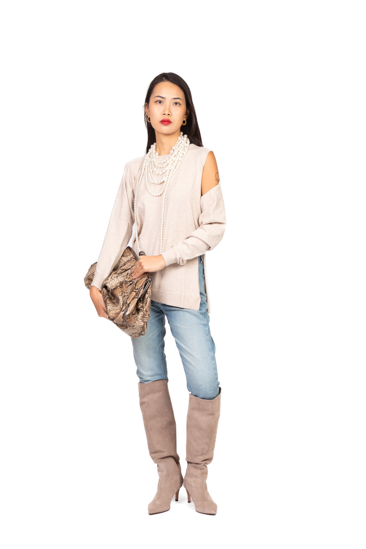 Vicolo - Maglia lunga smanicata con coprispalla Art. 22147F