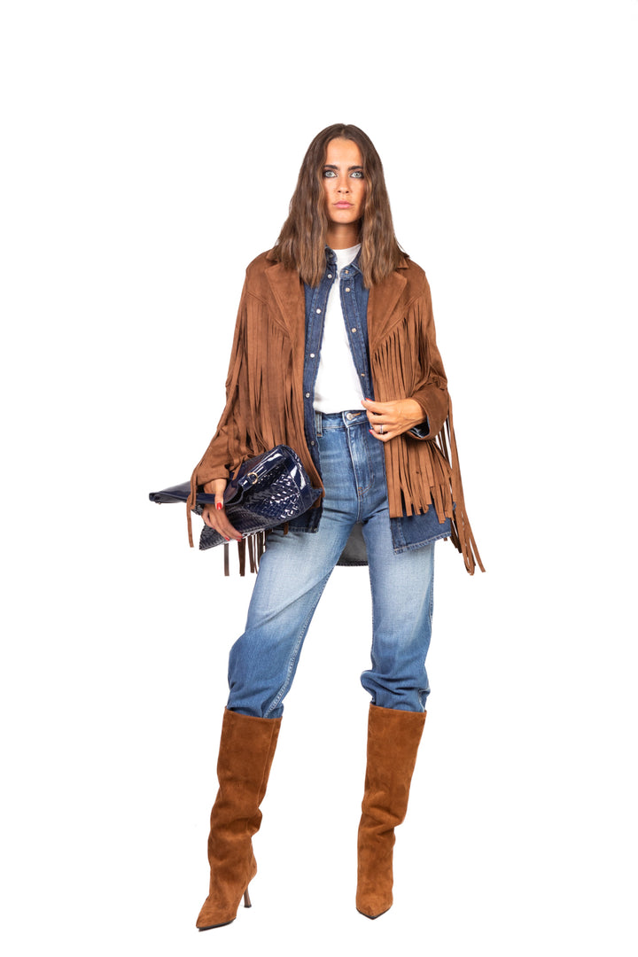 Have One - Giacca suede con frange Art. JFW-P058