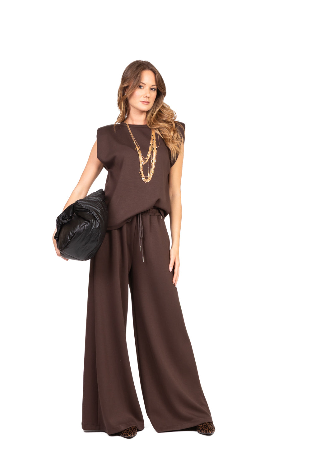 Dixie - Pantalone palazzo con coulisse neoprene Art. P067Y015