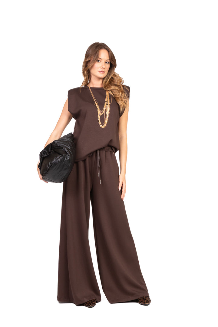 Dixie - Pantalone palazzo con coulisse neoprene Art. P067Y015