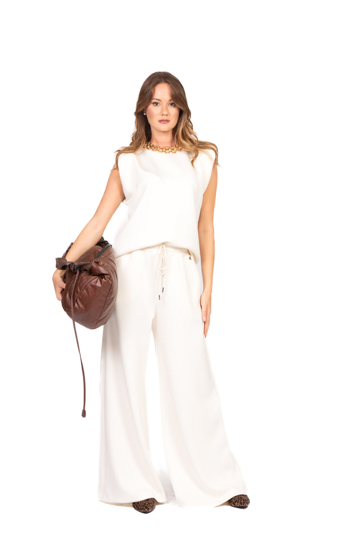 Dixie - Pantalone palazzo con coulisse neoprene Art. P067Y015