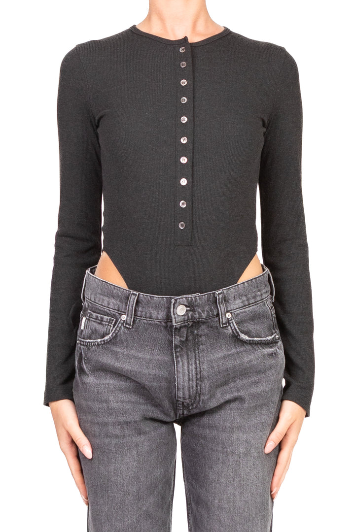 Vicolo - Body a costine con bottoncini Art. UF0093