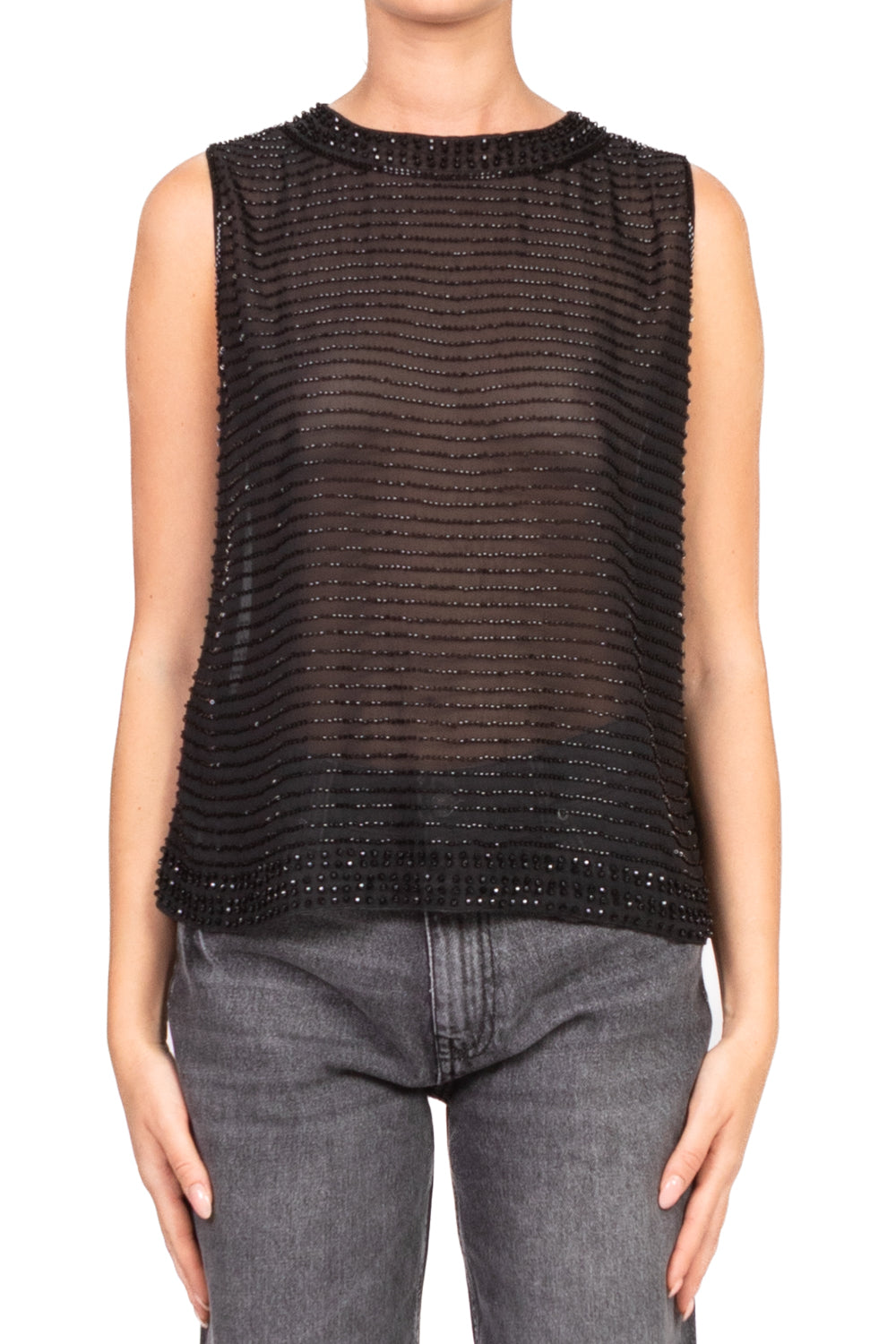 Tensione In - Canotta georgette con perline Art. 37546