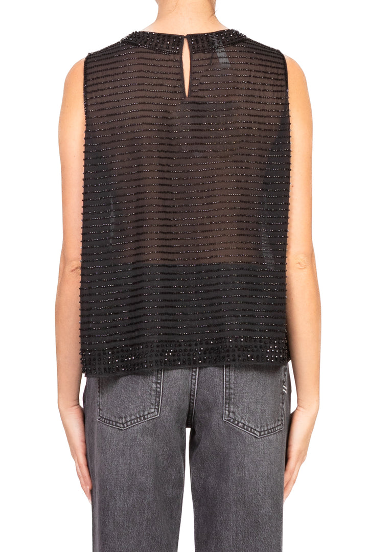 Tensione In - Canotta georgette con perline Art. 37546