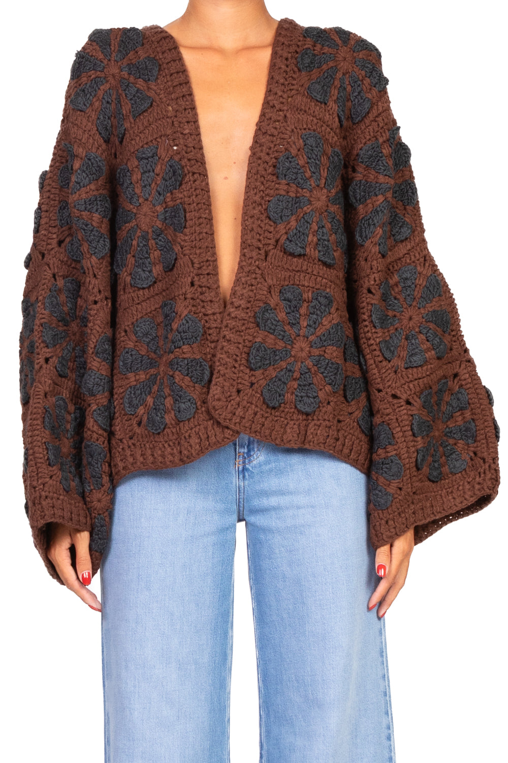 Emunà - Cardigan aperto crochet