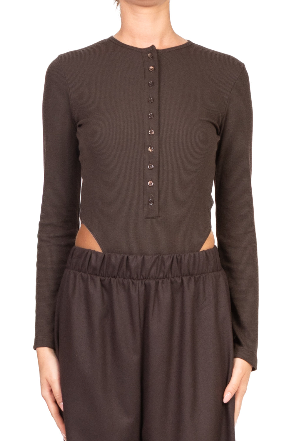 Vicolo - Body a costine con bottoncini Art. UF0093