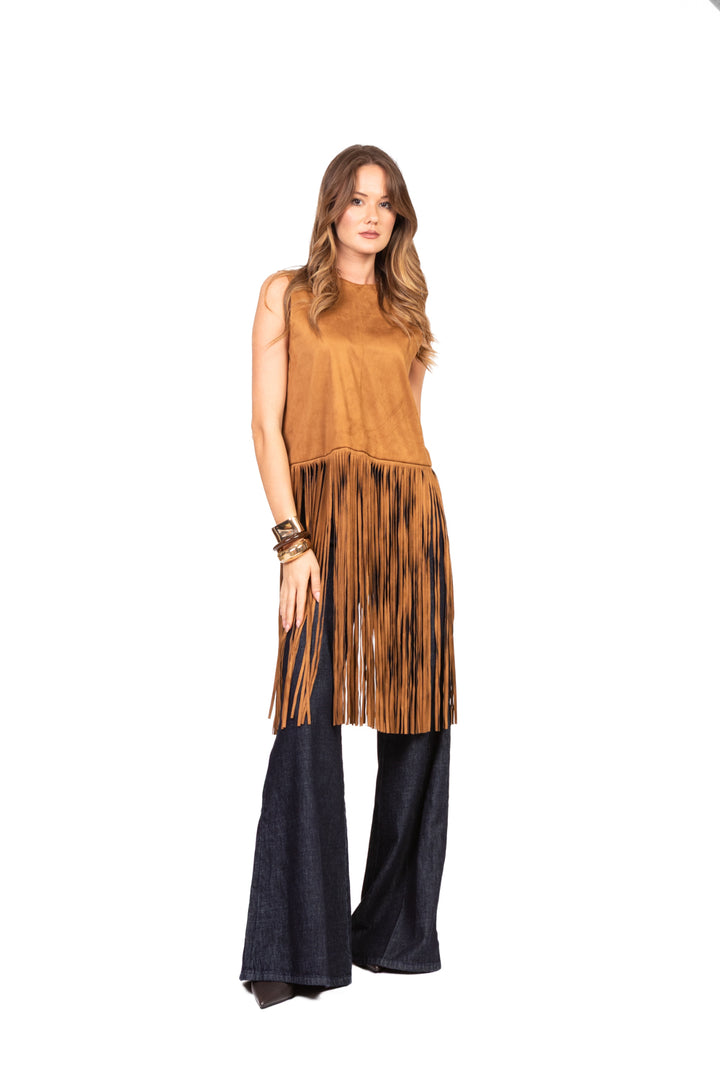 Dixie - Top suede con frange Art. LAH3KDC