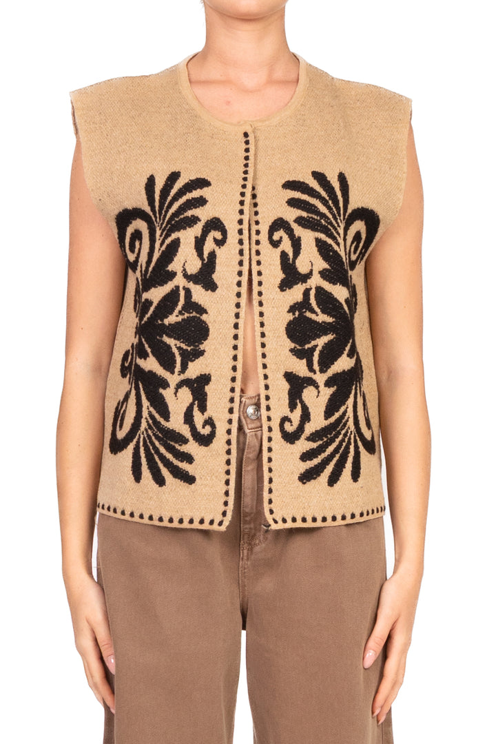 Tensione In - Gilet aperto ricamato Art. W5HMG35A400