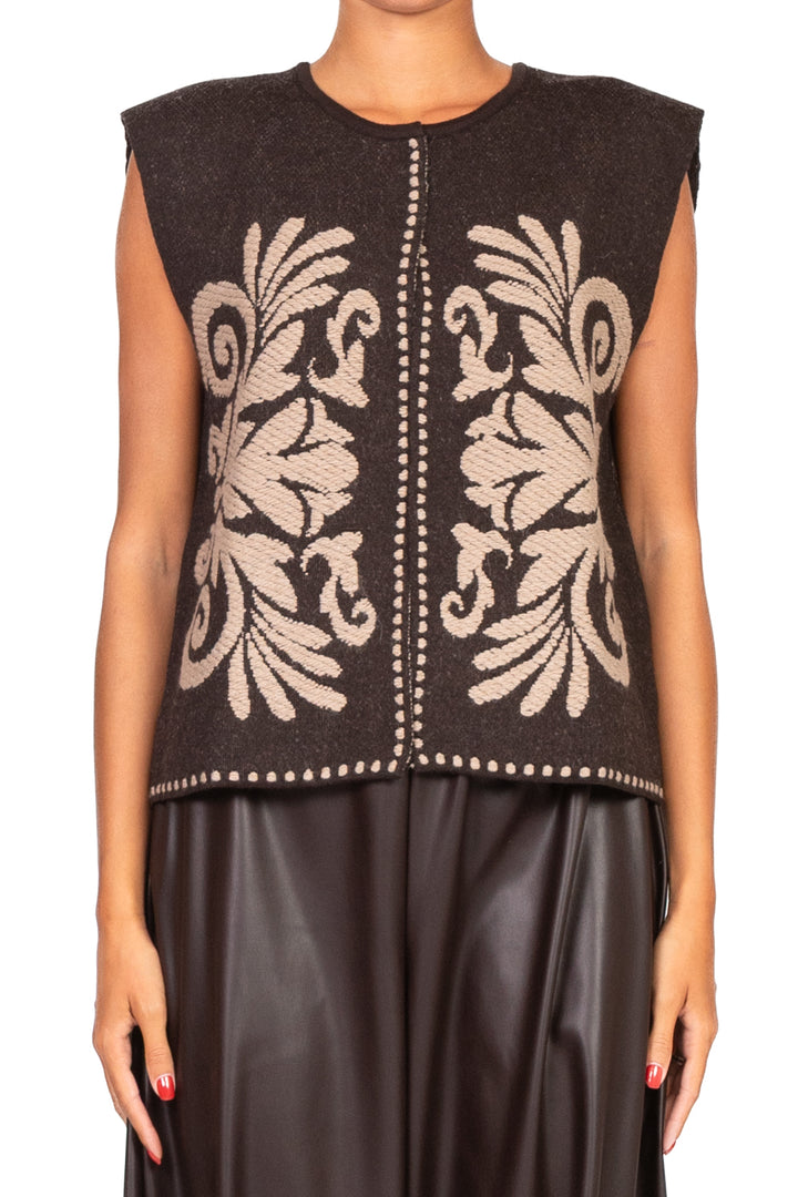 Tensione In - Gilet aperto ricamato Art. W5HMG35A400