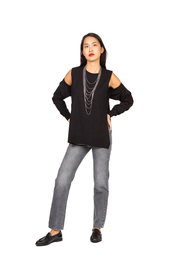 Vicolo - Maglia lunga smanicata con coprispalla Art. 22147F