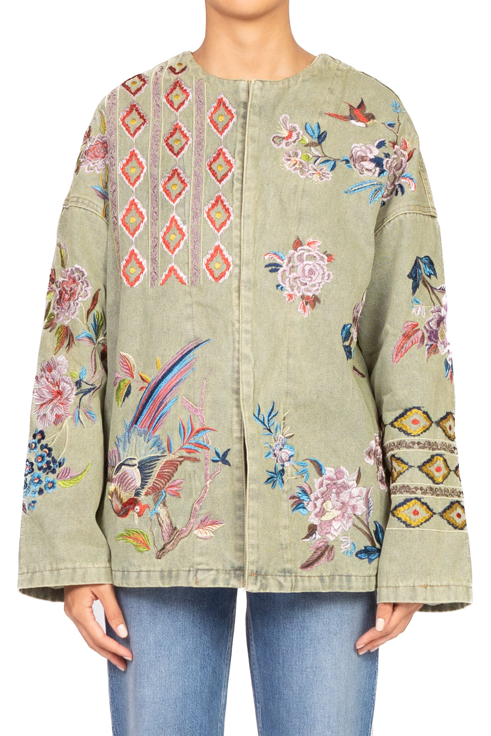 Emunà - Giacca in denim ricamata
