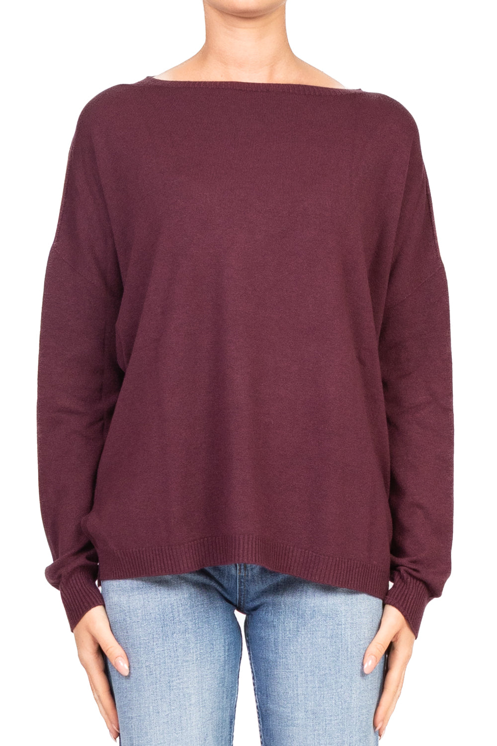 Tensione In - Maglia girocollo over con spacchi laterali Art. D79025AI25