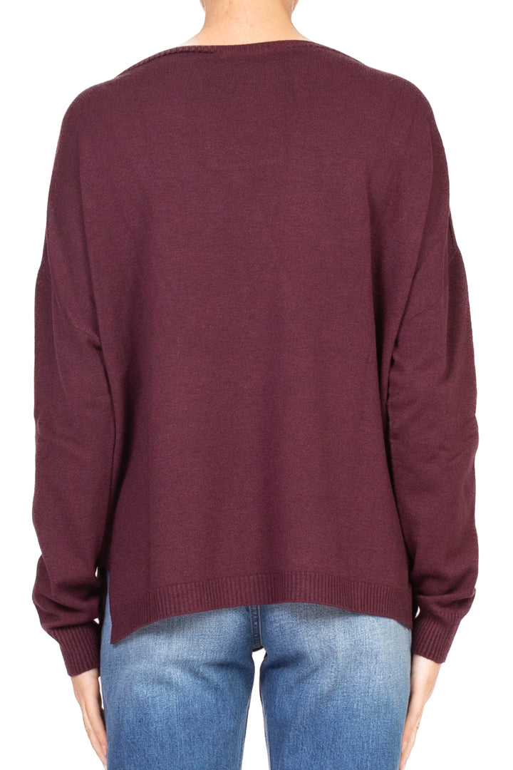Tensione In - Maglia girocollo over con spacchi laterali Art. D79025AI25