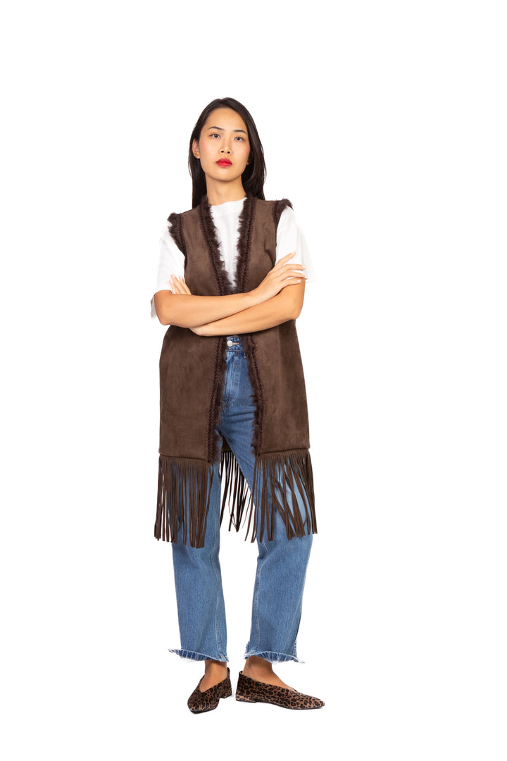 Dixie - Gilet suede con frange Art. LAGZKCS