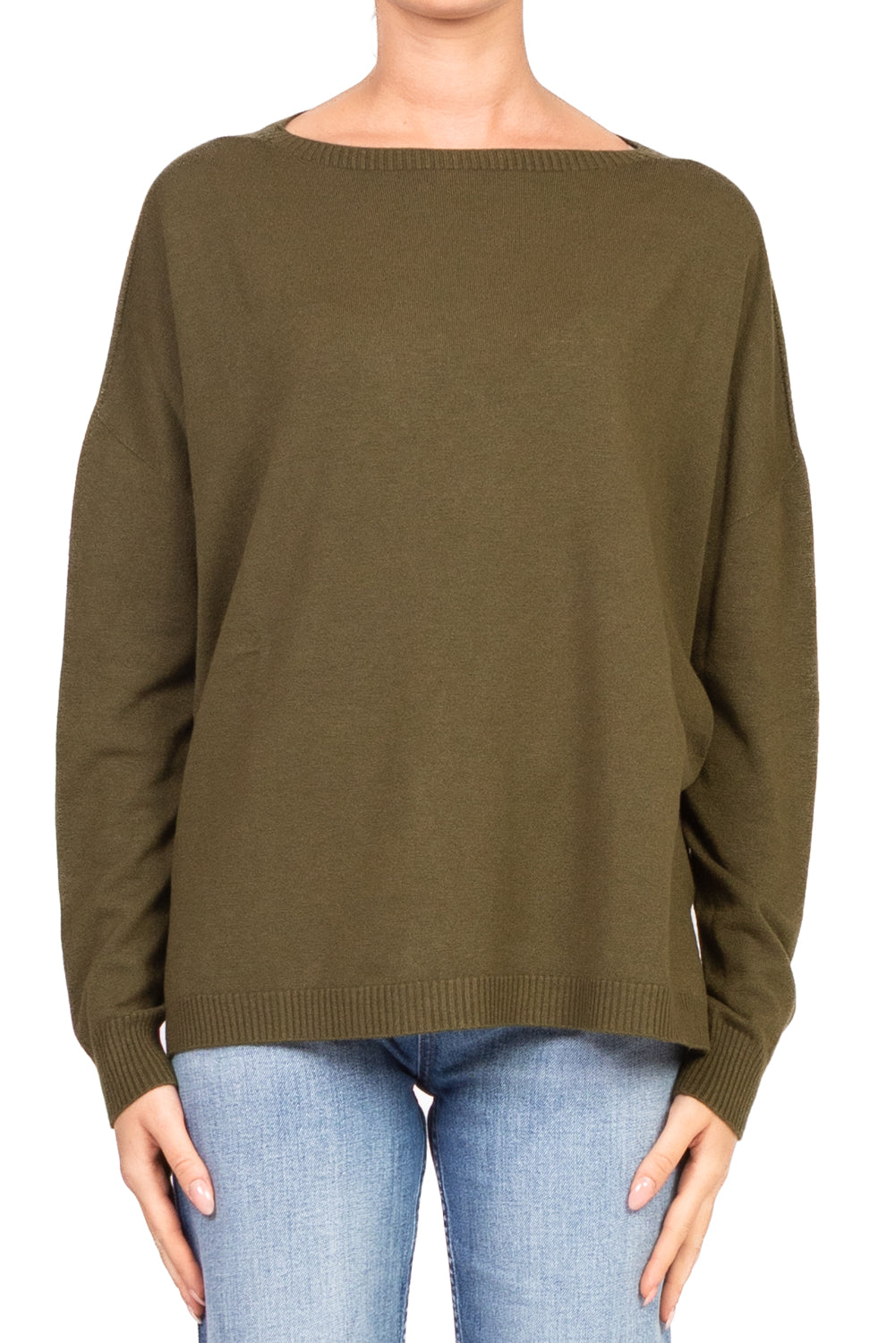 Tensione In - Maglia girocollo over con spacchi laterali Art. D79025AI25