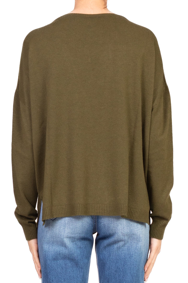 Tensione In - Maglia girocollo over con spacchi laterali Art. D79025AI25