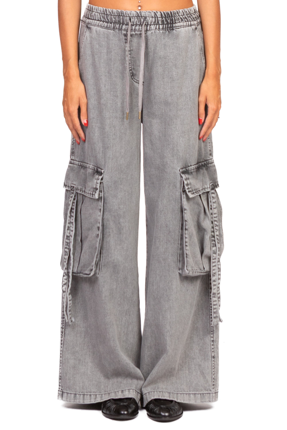 Tensione In - Pantalone cargo con coulisse Art. W25P464